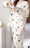 浪莎全棉睡衣女春秋季長(cháng)袖長(cháng)褲套裝可外穿可愛(ài)純棉帶胸墊女士家居服 曬單實(shí)拍圖