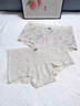貓人純棉內褲女A類(lèi)嬰兒棉抗菌加長(cháng)襠新款中腰無(wú)痕蕾絲碎花小平角短褲 【3條裝】粉櫻花+咖牡丹+灰碎花 L 【推薦80-105斤】 曬單實(shí)拍圖