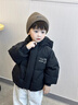 班喜迪男童羽絨服冬季2025新款洋氣兒童白鴨絨加厚外套寶寶保暖童裝冬裝 黑色 100 充絨量74.7g 曬單實(shí)拍圖
