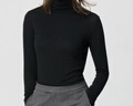 優(yōu)衣庫女裝HEATTECH EXTRA WARM 混紡高領(lǐng)T恤/長(cháng)袖 9%羊絨 478954 478954/09黑色 M 曬單實(shí)拍圖