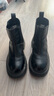 達芙妮黑色馬丁靴女秋冬季加絨短靴子2025新爆款百搭厚底內增高皮鞋 曬單實(shí)拍圖