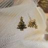 中國黃金（CHINA GOLD）圣誕樹(shù)黃金耳釘女款足金立體養耳洞耳飾新年節生日禮物送女友愛(ài)人 圣誕樹(shù)耳釘 約1g 曬單實(shí)拍圖