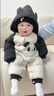 G.duck新生嬰兒羽絨服連體衣冬季外出服一歲男女寶寶冬天衣服小月齡外套 熊貓羽絨服 66 cm 曬單實(shí)拍圖