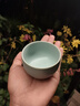 青澹墨雅 天青汝窯 茶具主人杯冰裂釉功夫泡茶杯景德鎮手工陶瓷禮盒裝 天青 恒意杯(小)90ml 曬單實(shí)拍圖