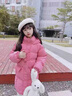 G.duck小黃鴨女童冬季中長(cháng)款過(guò)膝洋氣羽絨服中大兒童加厚保暖連帽外套 玫粉色 150 適高140-150cm年齡11-12歲含絨量 曬單實(shí)拍圖