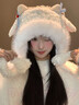 途尊可愛(ài)蝴蝶結小羊毛絨帽女冬季新款耳朵會(huì )動(dòng)帽子加絨加厚保暖雷鋒帽 蕾絲蝴蝶結小羊帽【耳朵會(huì )動(dòng)】 曬單實(shí)拍圖