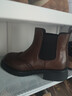 FED復古短靴秋季新款女靴棕色切爾西靴粗跟煙筒靴女D0907-ZCA069 曬單實(shí)拍圖