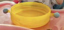 皇寵 兒童注水保溫餐盤(pán)寶寶恒溫輔食餐盤(pán)不銹鋼分格可拆洗飯盒 黃 曬單實(shí)拍圖