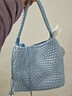 ECODAY【明星同款】編織包包女包托特包大容量包送女友生日禮物 藍色（中號） 曬單實(shí)拍圖