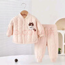 嬰幼兒冬季卡通套裝哈衣新生兒爬服寶寶衣服外穿分體秋冬裝外出服 小浣熊套裝粉 80 【6-10個(gè)月】 曬單實(shí)拍圖