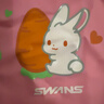 SWANS兒童泳帽游泳帽硅膠柔軟舒適不勒頭加大印花寶寶防水溫泉游泳帽SPMC128-3小白兔 曬單實(shí)拍圖