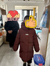 鴨鴨女童羽絨服中長(cháng)新款加厚外套韓版羽絨服 紅色 140 曬單實(shí)拍圖