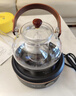慧茶道 防爆高硼硅玻璃煮茶壺泡茶壺煮茶器家用茶具套裝加厚提梁燒水壺 黑升級款電陶爐+綁繩胡桃提梁壺 曬單實(shí)拍圖