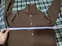 春竹品牌25秋冬季36支無(wú)縫羊毛翻領(lǐng)長(cháng)袖時(shí)尚休閑風(fēng)針織開(kāi)衫外套 深啡駝 XL (130-145斤) 曬單實(shí)拍圖