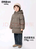 巴布豆（BOBDOG）95絨兒童羽絨服2025年新款男女童A類(lèi)抗菌三防面料大兜連帽外套 黑色 【A類(lèi)面料 貼身可穿】95絨 110 【約身高90-100cm 體重31斤】 曬單實(shí)拍圖