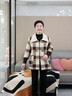 貞帛（ZHENKLBO）媽媽春秋裝格子外套洋氣2025新款毛呢上衣中老年女裝時(shí)尚優(yōu)雅外衣 米色 L 建議115斤內 曬單實(shí)拍圖