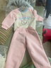 迪士尼寶寶（Disney Baby）童裝兒童加絨套裝男女童半高領(lǐng)衛衣衛褲中小童保暖套冬 粉色 100 曬單實(shí)拍圖