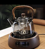 全度玻璃提梁壺家用小型電陶爐煮茶器燒水壺大容量保溫玻璃茶壺 提梁壺（煙灰色）+電陶爐黑色款 曬單實(shí)拍圖