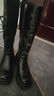 星期六加絨長(cháng)筒靴女2025新款冬季厚底增高復古高筒牛仔靴英倫騎士靴長(cháng)靴 曬單實(shí)拍圖