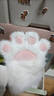 諄梧貓爪手套兒童貓爪毛絨手套柔軟可穿戴獸爪手套貓娘喵喵小貓手套 白色外皮粉色內墊 加厚保暖有指甲 1雙 曬單實(shí)拍圖