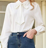 百圖betu女裝秋季新款襯衫法式可拆卸飄帶百搭長(cháng)袖襯衫女2309T46 米白 L 曬單實(shí)拍圖