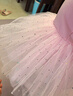 艾舞戈兒童舞蹈服女童春秋長(cháng)袖粉色公主蓬蓬紗裙連體練功服 120碼 曬單實(shí)拍圖