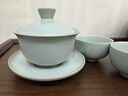 青澹墨雅 天青汝窯 茶具蓋碗冰裂釉三才蓋碗景德鎮手工陶瓷禮盒裝 落月蓋碗160ml 曬單實(shí)拍圖