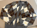 熱風(fēng)（Hotwind）【商場(chǎng)同款】女士針織衫毛衣冬季新款菱形格開(kāi)衫內搭打底衫 09灰色 M 曬單實(shí)拍圖