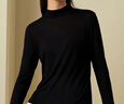 金三塔基礎打底衣女100%桑蠶絲肌底衣保暖貼身秋冬真絲上衣冬保暖 黑色（半高領(lǐng)）110g 2XL 曬單實(shí)拍圖