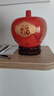 景鑫景德鎮陶瓷器花瓶蘋(píng)果家居客廳電視柜酒柜裝飾品擺件博古架儲物罐 紅色小號龍鳳金福（帶蓋）+底座 曬單實(shí)拍圖