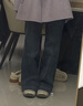 UR2025冬季新款女裝簡(jiǎn)約基礎水洗喇叭牛仔長(cháng)褲UYB850009 曬單實(shí)拍圖