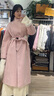 EIA一堯【韶光】綿羊毛雙面呢大衣女秋冬老錢(qián)風(fēng)氣質(zhì)羊毛毛呢外套 【粉色】大衣 含本布腰帶 L 曬單實(shí)拍圖