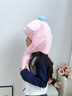獺惠兒童毛絨保暖帽子寶寶卡通可愛(ài)耳朵可以動(dòng)秋冬季男女童防風(fēng)護耳帽 美樂(lè )蒂?lài)須饽疫B體帽-粉色 曬單實(shí)拍圖