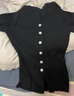 UR2025冬季新款女裝休閑撞色紐扣修身針織開(kāi)衫UYY950132 黑色 L 曬單實(shí)拍圖