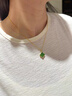蔻小姐天然和田碧玉四葉草項鏈女款菠菜綠玉石吊墜高端珠寶禮物 【13*4mm】碧玉吊墜（含鑒定證書(shū)） 45cm 曬單實(shí)拍圖