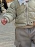 童泰（TONGTAI）寶寶羽絨服外套冬季嬰兒衣服男女童立領(lǐng)鴨絨服上衣灰綠色90cm 曬單實(shí)拍圖