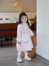 班喜迪女童漢服連衣裙冬裝寶寶周歲禮服公主裙子兒童國風(fēng)唐裝生日宴衣服 粉色 100 cm 曬單實(shí)拍圖