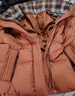鴨鴨（YAYA）羽絨服女士短款2025年冬季新款時(shí)尚復古格子拼接保暖厚面包服外套 日光橙色 M /160【推薦110-130斤】 曬單實(shí)拍圖
