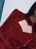 啄木鳥(niǎo)法式赫本風(fēng)元旦跨年女裝紅色小裙子金絲絨內搭打底連衣裙女秋冬裝 紅色 2XL 曬單實(shí)拍圖