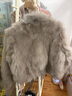 MSBEAST野獸小姐 高實(shí)穿度立領(lǐng)正肩時(shí)髦雙色白狐坎毛皮草外套丨首爾月光 幻影清灰-雙色暈染. S 曬單實(shí)拍圖