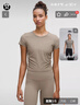 lululemon丨All It Takes 女士運動(dòng) T 恤 *羅紋 Nulu?芯吸 LW3GNAS 暖褐灰 S /6 曬單實(shí)拍圖