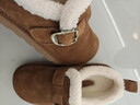 百麗（Belle）雪頂咖啡絨面勃肯鞋女2025冬新加絨保暖休閑毛毛鞋B2966DM5 棕色-毛里 37 (235mm) 曬單實(shí)拍圖