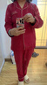 芬騰紅色睡衣秋冬情侶新款紅品結婚新婚純棉家居服男女大碼本命年套裝 曬單實(shí)拍圖