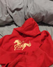 皮爾卡丹（pierre cardin）過(guò)年紅色男士高端衛衣男款2025年最新款男女兒童2026馬年親子裝 大紅色連帽衛衣-026奔跑馬 薄款 L 成人 曬單實(shí)拍圖