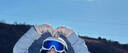 京川旭滑雪護目鏡登山男女同款騎摩托車(chē)防灰塵防護眼鏡戶(hù)外運動(dòng)雪地墨鏡 白框藍膜 曬單實(shí)拍圖