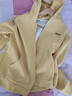 夏典素訂女王（SE.PSTP）連帽純.棉衛衣外套2025小個(gè)子春秋新款休閑寬松純色字母繡花上衣 黃色 L 建議103-119斤 曬單實(shí)拍圖