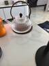 禾艾蘇（heisou）耐熱玻璃茶壺圍爐煮茶壺提梁壺水果茶壺茶具套裝居家辦公泡茶壺 透明南瓜提梁壺900ml 曬單實(shí)拍圖