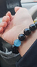 峨眉山黑曜石手串海藍寶手串水晶轉運珠補水情侶手鏈送對象春節禮物 曬單實(shí)拍圖