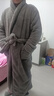 浪莎睡袍男加厚保暖舒棉絨睡衣男秋冬季浴袍男士長(cháng)款大碼家居服晨袍 曬單實(shí)拍圖