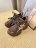 Cmxvz Kabot老爹鞋女2025新款秋冬厚底復古真皮運動(dòng)鞋加絨保暖棉鞋休閑跑步鞋 咖色 35 曬單實(shí)拍圖